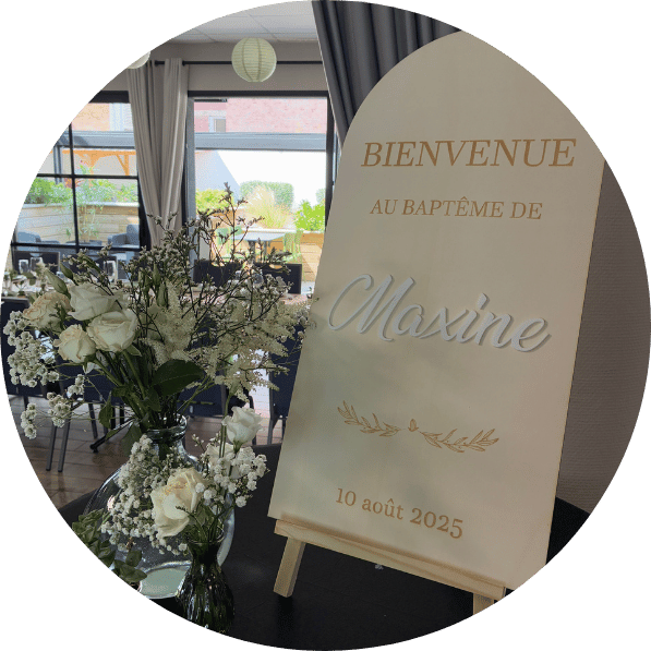 Décoration personnalisée en bois baptême Le Havre